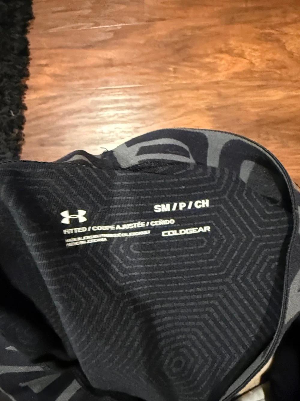 Under Armour Black Compression Tights with Gray Logo Waistband